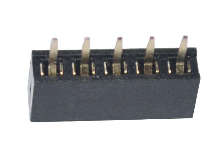 Đen Straight Kiểu kết nối tiêu đề nữ Hàng đơn 2 mm Sân 5 Pin