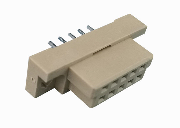 Đầu nối 180 độ DIN 41612 Hai đầu hàng 2x5 Pin Đồng thau Liên hệ với vật liệu