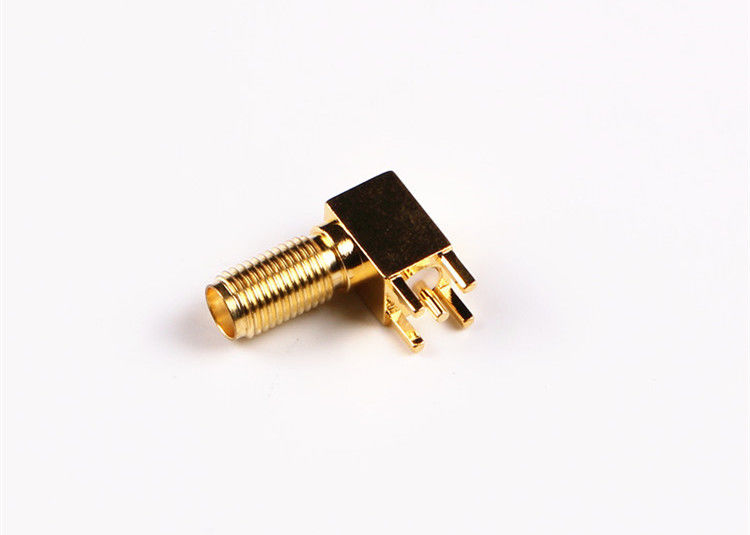 Đầu nối SMA góc phải Nam Cắm hàn RF Đầu nối đồng trục Trọng lượng nhẹ