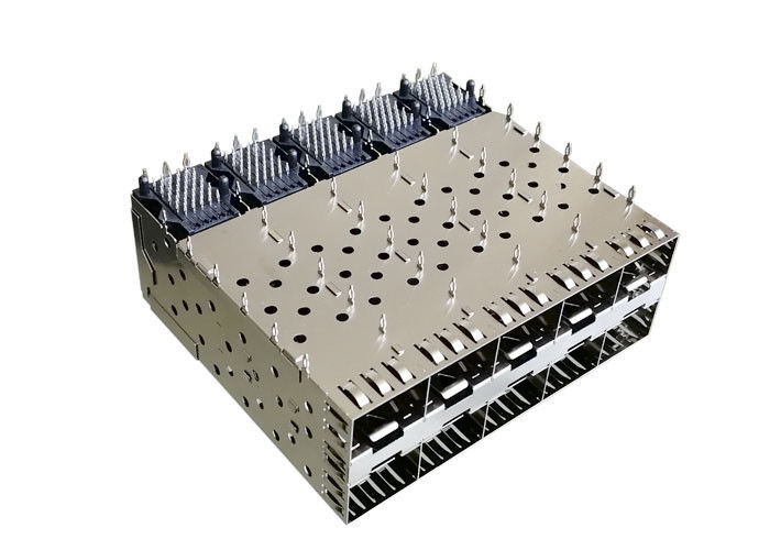 2 X 5 Vỏ SFP xếp chồng với đầu nối giao diện tích hợp với lò xo ngón tay EMI