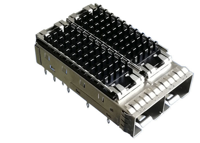 Tản nhiệt 2 cổng Đầu nối lồng kim loại SFP 3.05 mm Bấm Fit Pin