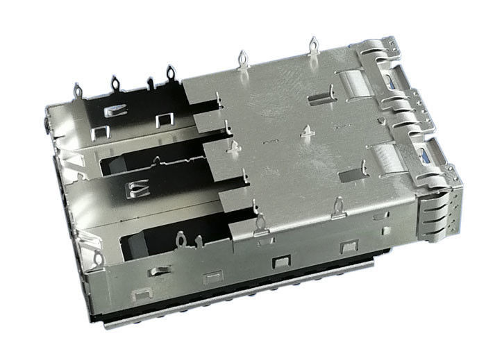 Tản nhiệt 2 cổng Đầu nối lồng kim loại SFP 3.05 mm Bấm Fit Pin